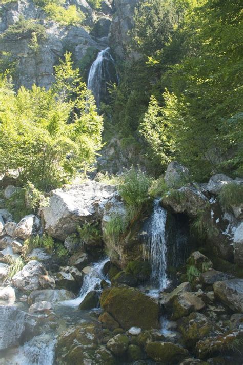 Waterfall in Theth Mountains, Albania Stock Image - Image of mountain ...