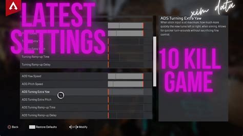 APEX LEGENDS XIM APEX Advanced Look Controls LATEST Settings 10 KILL