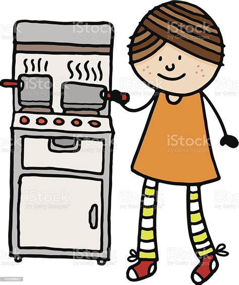 Woman Cooking Stock Illustration Download Image Now Adult Cartoon Cooking Istock