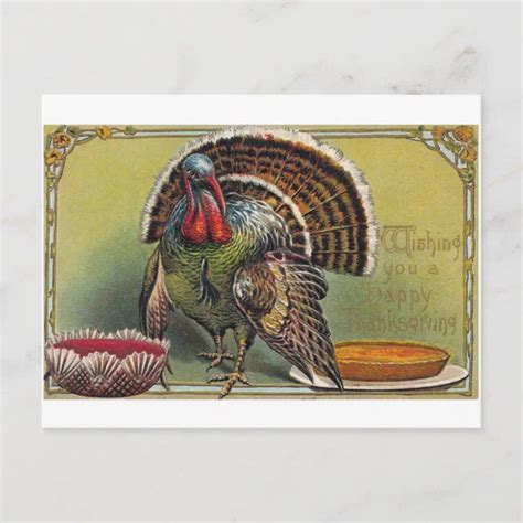 Vintage Thanksgiving Day Postcard Reproduction Zazzle