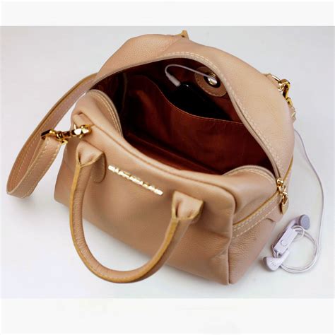 Bolsa Nude de Couro Legítimo Pequena