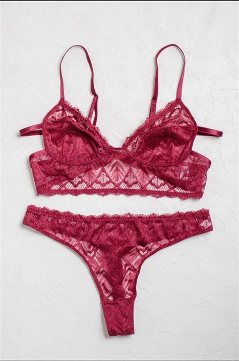Red Lingerie Set Etsy