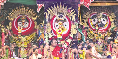 jagannath puri sunabesa huge crowd gather  witness suna besa  lord