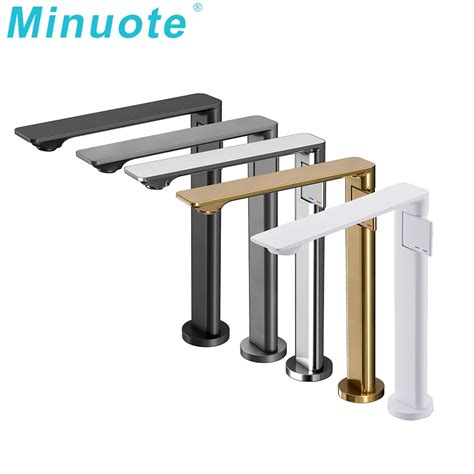 Brass Extra Long Spout Single Handle One Hole Hot And Cold Basin Sink Mixer Faucet Lavatory