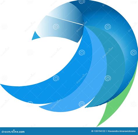 Curve Logo With Good Color Mixture Unique Logo Design Stock Vector