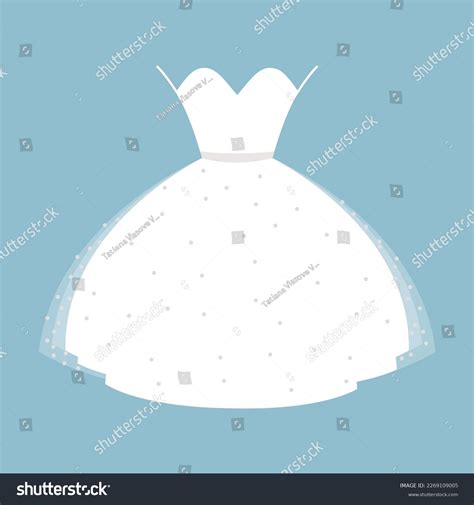 Wedding Dress Flat Vector Illustration Stock Vector (Royalty Free