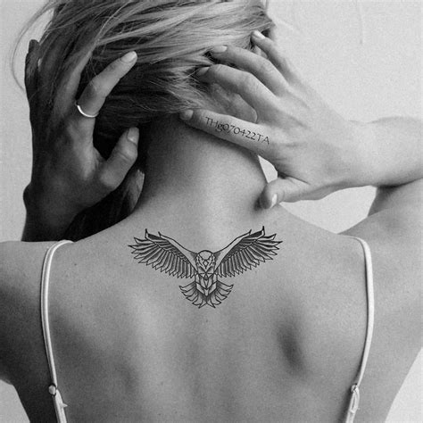 Geometric Hawk Tattoo-bird Tattoo-masculine Tattoo-back Small - Etsy ...