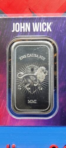 John Wick 1 Oz Silver Continental Bar In Tep Holder 999 Fine Silver