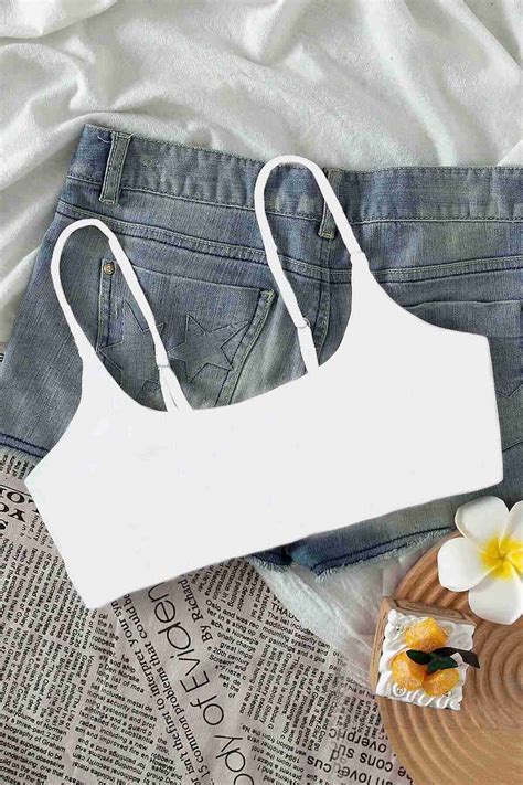 Angelsin Ayarlanabilir Askılı Şık Tasarım Bikini Üstü Beyaz Bikini Üst Angelsin