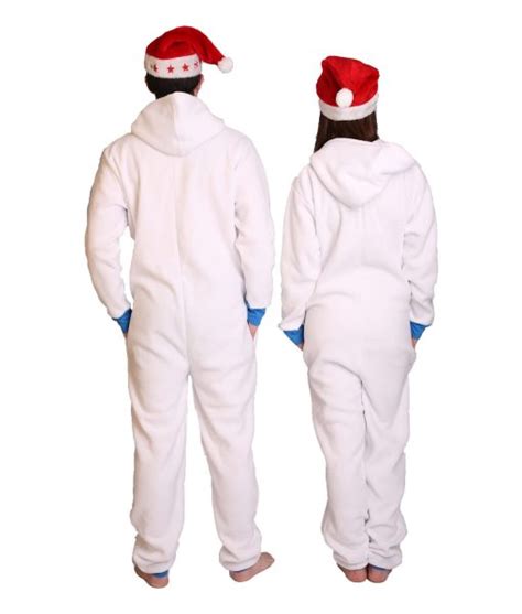 Polar Unfooted Adult Onesie White And Warm Funzee