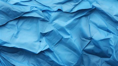 Premium Ai Image Blue Crumpled Paper Texture Blank Background With