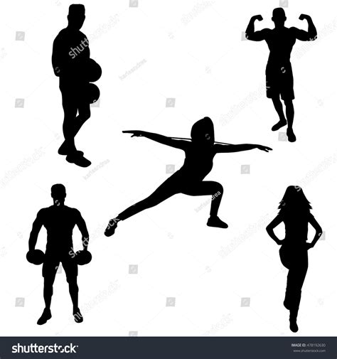 Sport Fitness Silhouette Stock Vector Royalty Free 478192630