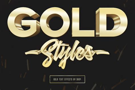 3d Gold Text Effects 10 Psd Actions And Presets Layer Styles