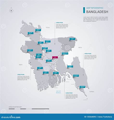 Bangladesh Vector Map Isolated On White Background High Detailed Black