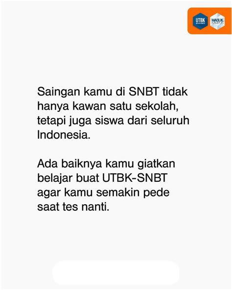 SNBP SNBT STAN On Twitter Udah Tahu Saingan Banyak Tapi Belum Rajin