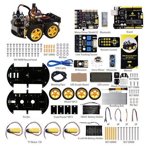 4 Wheel Drive Robot Kit For Arduino Projects