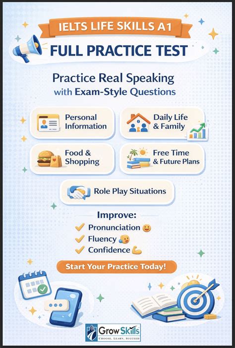 FULL PRACTICE TEST – IELTS Life Skills A1 GrowSkills