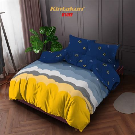 Jual Kintakun Bedcover Set Fitted Azura Aesthetic Minimalis