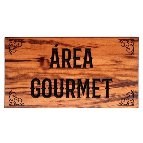 Placa Em Madeira Maci A Entalhada Rea Gourmet Elo