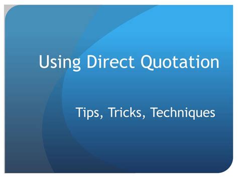 direct quotation powerpoint