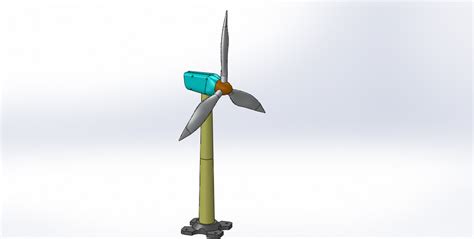 Wind Turbine In Solidworks 3d Cad Model Library Grabcad