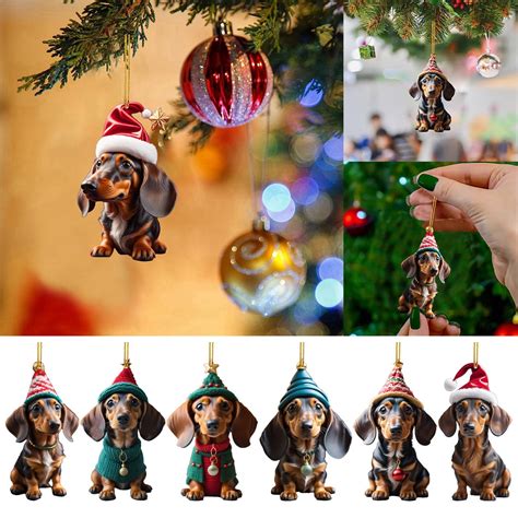 Christmas Dachshund Funny Dog Christmas Tree Ornament, Dachshund Christmas Decorations, Dog