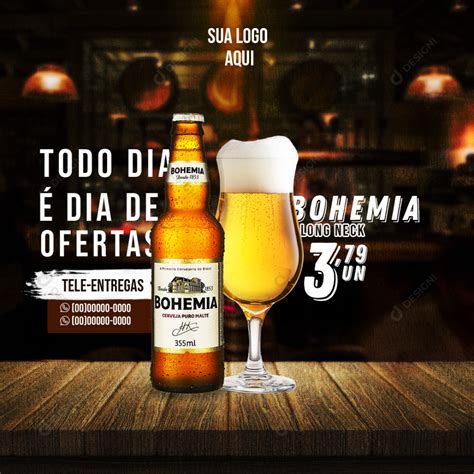 Cerveja Bohemia Social Media Bares PSD Editável Bebidas download