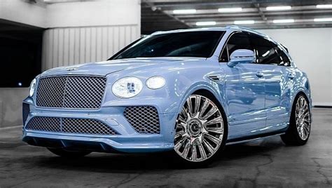 Blue Bentley Bentayga S Feels Lighthearted When Lowered On Forged