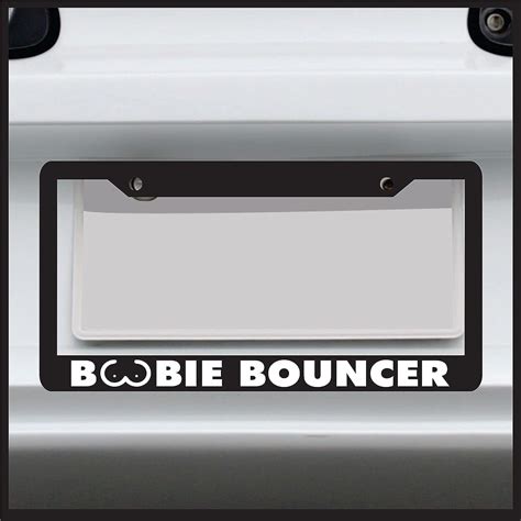 Sticker Connection Boobie Bouncer Universal Funny License Plate Frame For Car