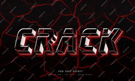 Premium Psd Crack 3d Editable Text Effect