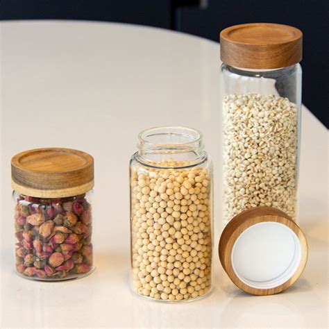 High Borosilicate Glass Storage Jar With Bamboo Lid China