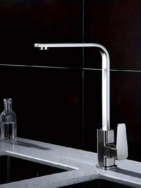 Full Copper Kitchen Faucet Square Pipe Seven Character Shaped Hot And Cold Water Faucet For