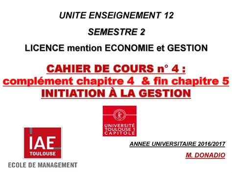 Licence Mention Economie Et Gestion Online Presentation