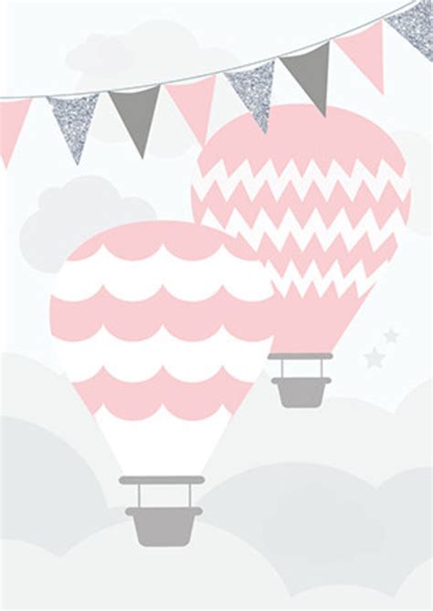 Hot Air Balloon Nursery Baby Girl Nursery Set Of Pink Etsy