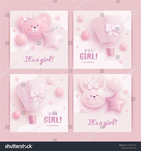 Set Baby Shower Invitation Cartoon Hot Stock Vector Royalty Free Shutterstock