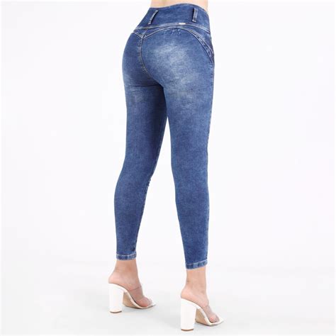 Ripley Jeans Tobillero Skinny Push Up Mujer Kansas Azul K