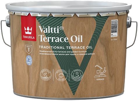 Масло для террас Tikkurila Valtti Terrace Oil EC (9л) 437450 купить с ...