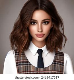 Gorgeous Mischievous Brunette Her Early S AI Generated Image Shutterstock