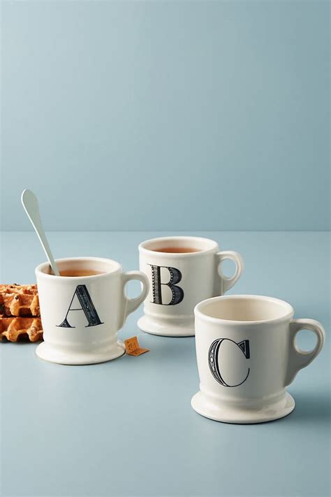 Anthropologie + Monogram Mug