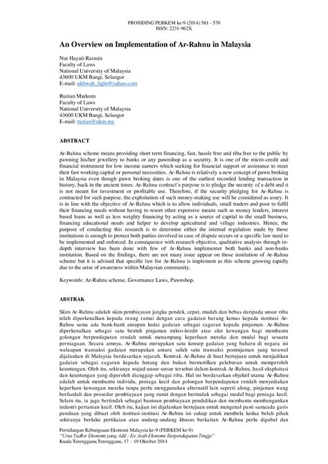 Pdf An Overview On Implementation Of Ar Rahnu In · Pdf Filedijalankan