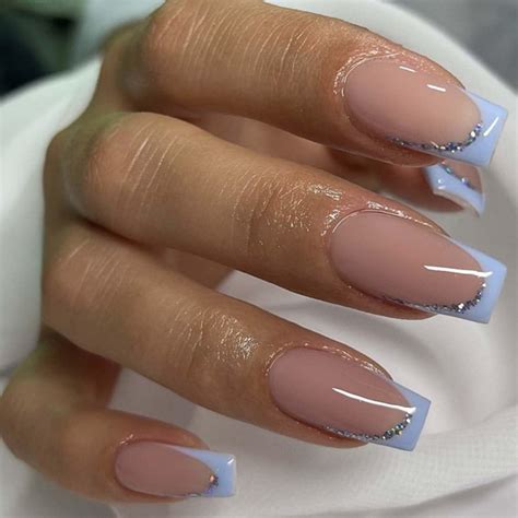 Amazon PCS Hot Pink French Tip Press On Nails Short Square Fake Nails Glue On Nails Short