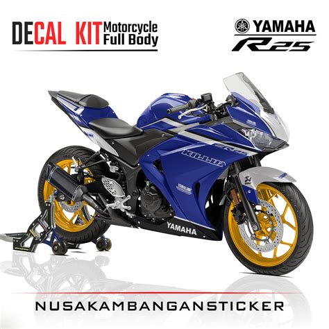 Decal Sticker Yamaha R25 Biru Stiker Full Body Nusakambangan Sticker