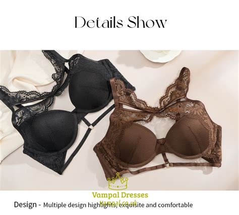 Black Lace Lingerie Bra Panties Set Vampal Dresses