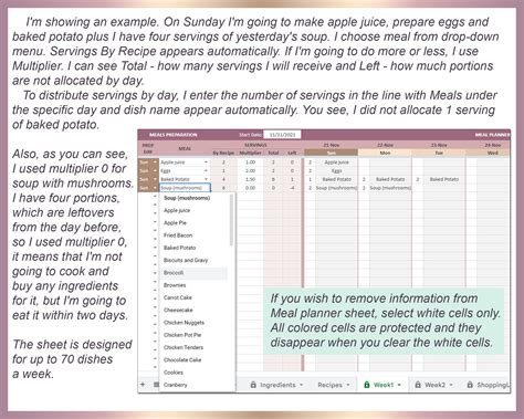 Weekly Meal Planner, Grocery List Generator, Menu Planning, Food ...