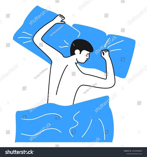 Naked Man Sleeping Bed Flat Vector Stock Vector Royalty Free Shutterstock
