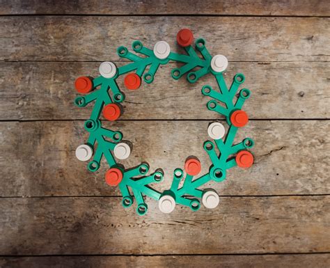 Large 3d Printed Lego Inspired Christmas Wreath 8 Branches 16 Studs Etsy