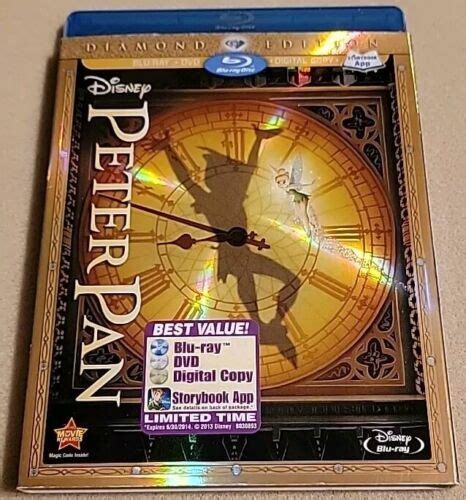 New Peter Pan Blu Ray Dvd Disc Set Diamond Edition W