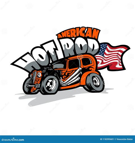 American Hot Rod Custom Made Cars T Shirt Print Template Stock Vector Illustration Of