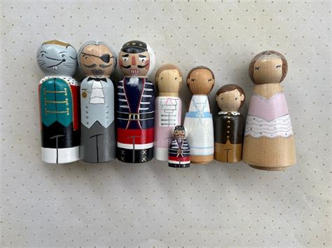 Nutcracker Peg Doll Set Etsy