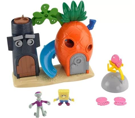 Set Juego Bob Esponja Fondo Del Bikini Casas Bob Calamardo Meses Sin Intereses